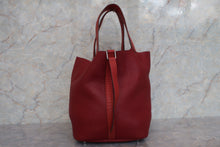 将图片加载到图库查看器，HERMES PICOTIN LOCK TOUCH GM Clemence leather/Swift leather Rouge H/Brique □R刻印 Hand bag 600090275
