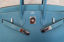Load image into Gallery viewer, HERMES BIRKIN 35 Togo leather Blue jean □J Engraving Hand bag 700090197
