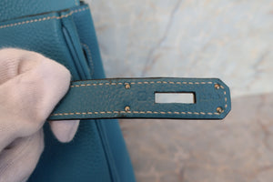 HERMES BIRKIN 35 Togo leather Blue jean □J Engraving Hand bag 700090197