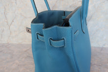Load image into Gallery viewer, HERMES BIRKIN 35 Togo leather Blue jean □J Engraving Hand bag 700090197

