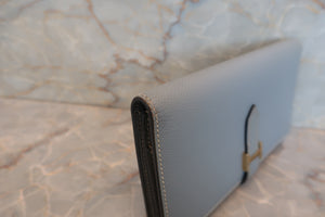 HERMES／エルメス ベアンスフレ ヴォーエプソン グレー □A刻印 財布 700080094