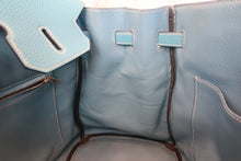 Load image into Gallery viewer, HERMES BIRKIN 35 Togo leather Blue jean □J Engraving Hand bag 700090197
