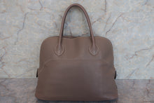 将图片加载到图库查看器，HERMES BOLIDE RELAX 35 Sikkim leather Etoupe gray □O刻印 Hand bag 600080212
