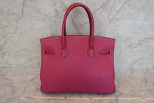 Load image into Gallery viewer, HERMES BIRKIN 30 Personal order Clemence leather Tosca/Ruby □O Engraving Hand bag 500110162
