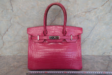 Load image into Gallery viewer, HERMES BIRKIN 30 Crocodile Porosus Fuschia pink □K Engraving Hand bag 700120067
