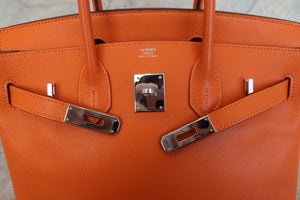 HERMES BIRKIN 30 Epsom leather Orange □K Engraving Hand bag 700090175