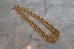 CHANEL CC mark necklace Gold plate Gold Necklace 600040085