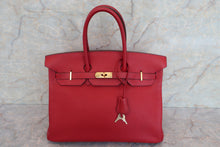 将图片加载到图库查看器，HERMES BIRKIN 35 Clemence leather Rouge garance □I刻印 Hand bag 600070137
