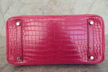 Load image into Gallery viewer, HERMES BIRKIN 30 Crocodile Porosus Fuschia pink □K Engraving Hand bag 700120067
