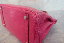 Load image into Gallery viewer, HERMES BIRKIN 30 Crocodile Porosus Fuschia pink □K Engraving Hand bag 700120067
