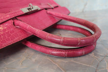 Load image into Gallery viewer, HERMES BIRKIN 30 Crocodile Porosus Fuschia pink □K Engraving Hand bag 700120067
