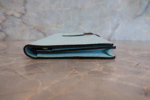 HERMES／エルメス ベアンスフレ シェーブル ブルーアトール A刻印 財布 700080075
