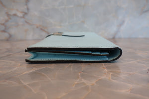 HERMES／エルメス ベアンスフレ シェーブル ブルーアトール A刻印 財布 700080075