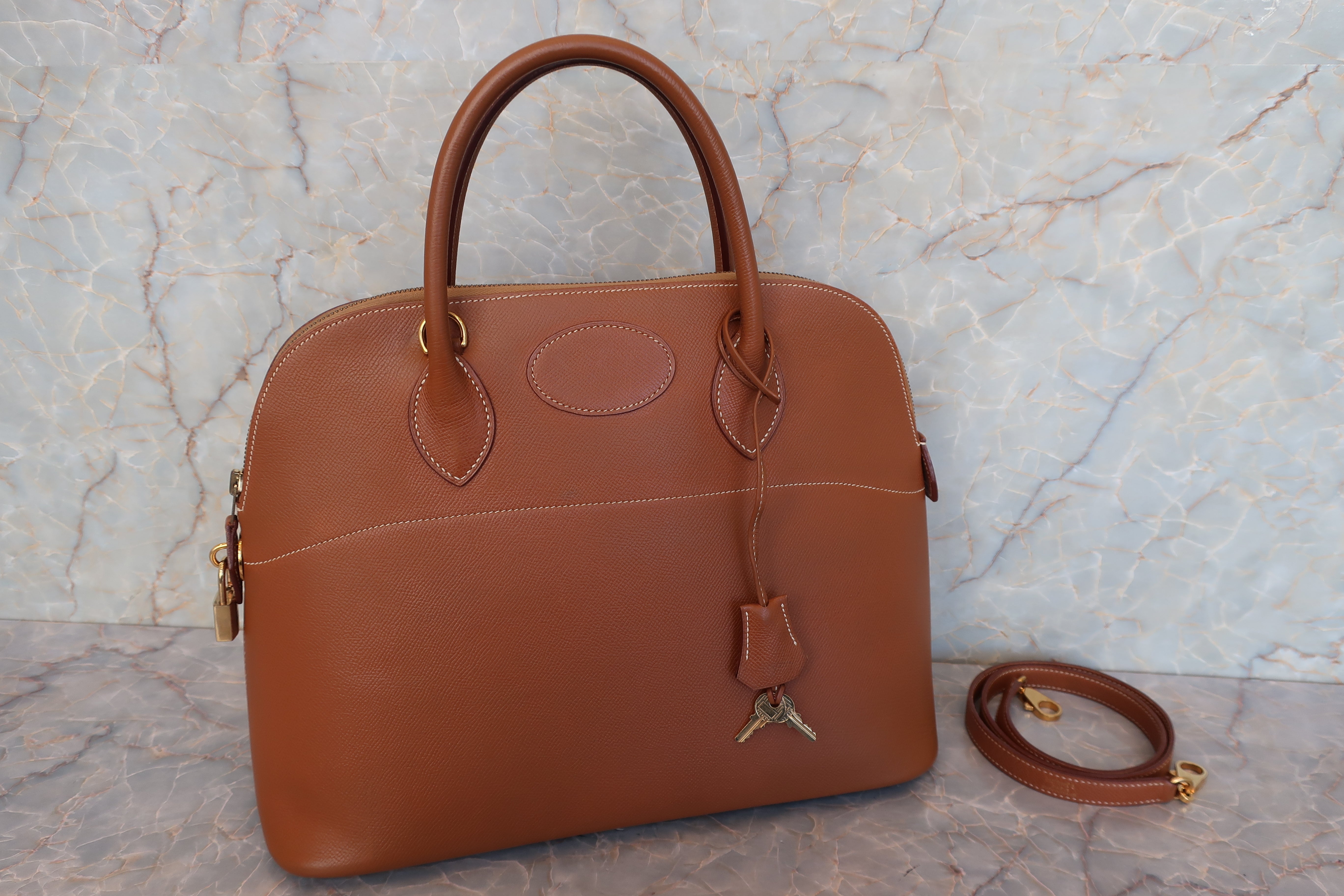 HERMES／エルメス ボリード35 クシュベル ゴールド 〇Y刻印 ショルダー