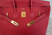 将图片加载到图库查看器，HERMES BIRKIN 35 Clemence leather Rouge garance □I刻印 Hand bag 600070137
