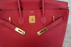 HERMES BIRKIN 35 Clemence leather Rouge garance □I刻印 Hand bag 600070137