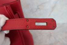 Load image into Gallery viewer, HERMES BIRKIN 35 Clemence leather Rouge garance □I Engraving Hand bag 600070137
