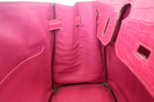 Load image into Gallery viewer, HERMES BIRKIN 30 Crocodile Porosus Fuschia pink □K Engraving Hand bag 700120067
