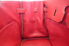 将图片加载到图库查看器，HERMES BIRKIN 35 Clemence leather Rouge garance □I刻印 Hand bag 600070137
