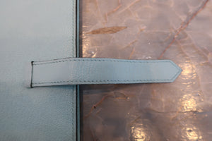 HERMES／エルメス ベアンスフレ シェーブル ブルーアトール A刻印 財布 700080075