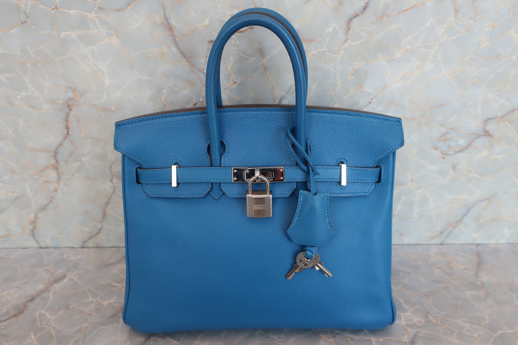 HERMES BIRKIN 25 Epsom leather Mykonos □O刻印 Hand bag 600070136