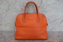 将图片加载到图库查看器，HERMES BOLIDE 35 Clemence leather Orange □G刻印 Hand bag 600080197
