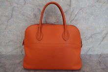 将图片加载到图库查看器，HERMES BOLIDE 35 Clemence leather Orange □G刻印 Hand bag 600080197
