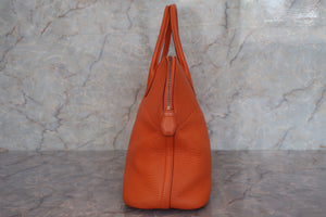 HERMES BOLIDE 35 Clemence leather Orange □G刻印 Hand bag 600080197