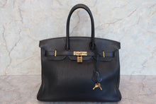 Load image into Gallery viewer, HERMES BIRKIN 35 Clemence leather Black Hand bag 700050262
