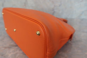 HERMES BOLIDE 35 Clemence leather Orange □G刻印 Hand bag 600080197