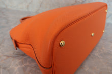 将图片加载到图库查看器，HERMES BOLIDE 35 Clemence leather Orange □G刻印 Hand bag 600080197
