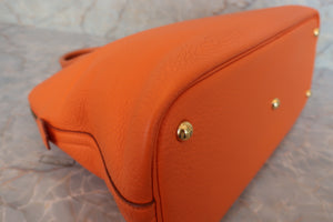 HERMES BOLIDE 35 Clemence leather Orange □G刻印 Hand bag 600080197