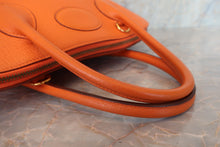 将图片加载到图库查看器，HERMES BOLIDE 35 Clemence leather Orange □G刻印 Hand bag 600080197
