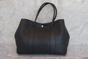 HERMES GARDEN PARTY PM Negonda leather Black □K Engraving Tote bag 600070123