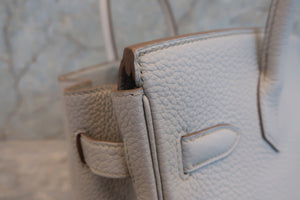 HERMES／エルメス バーキン30 トリヨンクレマンス パールグレー □Q刻印 ハンドバッグ 700080192