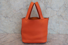 将图片加载到图库查看器，HERMES PICOTIN LOCK MM Clemence leather Feu □R刻印 Hand bag 800070159

