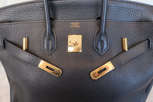 HERMES BIRKIN 35 Clemence leather Black Hand bag 700050262