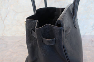 HERMES BIRKIN 35 Clemence leather Black Hand bag 700050262