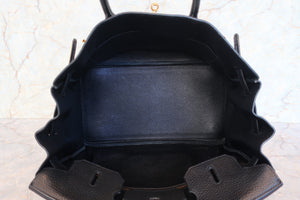 HERMES BIRKIN 35 Clemence leather Black Hand bag 700050262