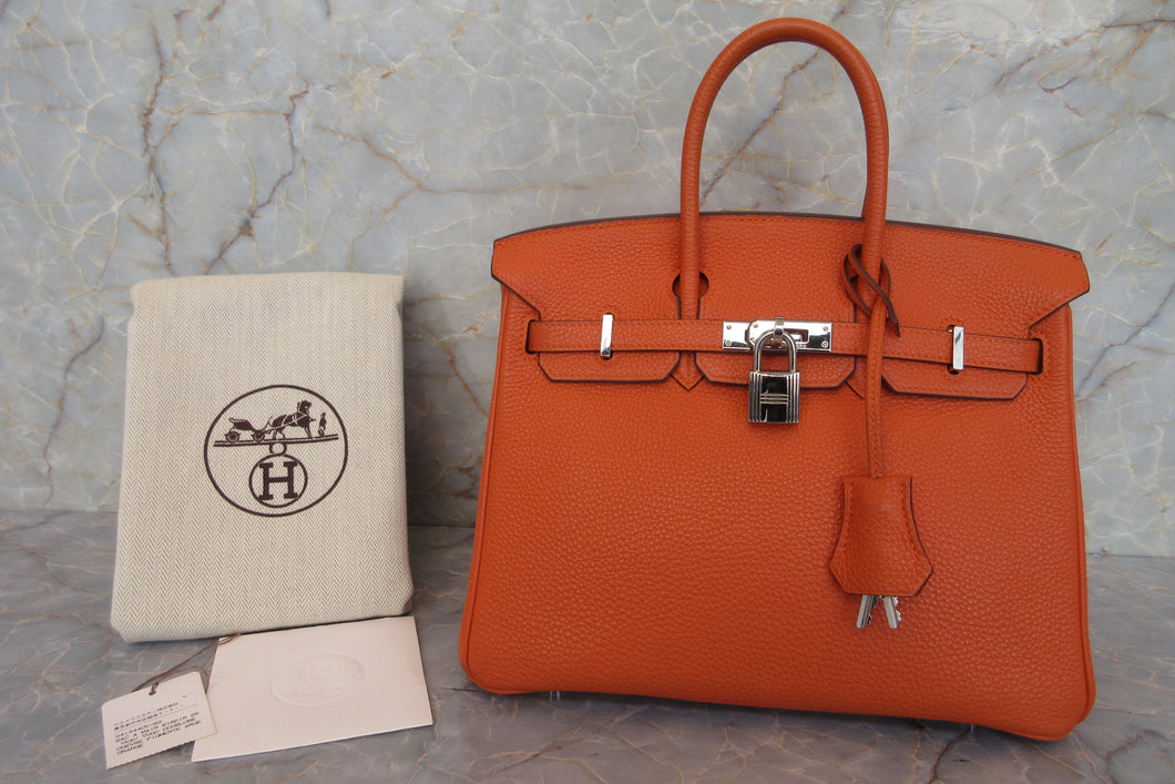 HERMES／エルメス バーキン25 トゴ オレンジ □K刻印 ハンドバッグ 700020151
