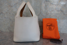 将图片加载到图库查看器，HERMES PICOTIN PM Bi-color Clemence leather/Chevre myzore goatskim White/Brown □I刻印 Hand bag 800050132
