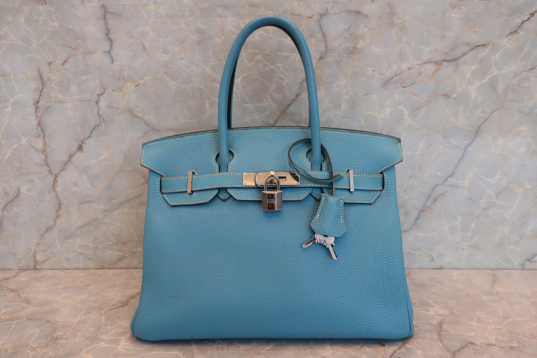 HERMES／エルメス バーキン30 トゴ ブルージーン □N刻印 ハンドバッグ 700040085