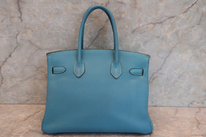 HERMES／エルメス バーキン30 トゴ ブルージーン □N刻印 ハンドバッグ 700040085