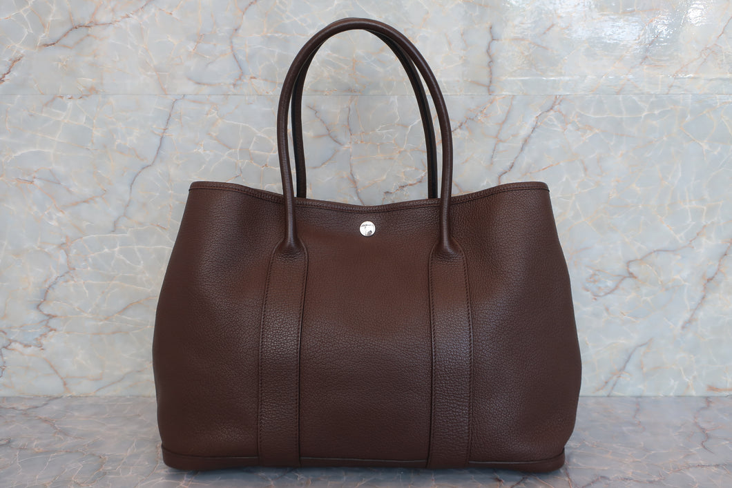 HERMES GARDEN PARTY PM Negonda leather Chocolat □L刻印 Tote bag 600080236