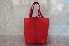 Load image into Gallery viewer, HERMES PICOTIN LOCK MM Clemence leather Rouge tomate X Engraving Hand bag 700100020
