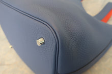 画像をギャラリービューアに読み込む, HERMES／エルメス ピコタンロックエクラＭＭ トリヨンクレマンス/ヴォースイフト ブルーブライトン/カプシーヌ C刻印 ハンドバッグ 800010172
