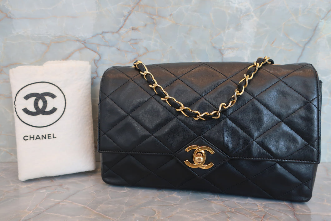 CHANEL/シャネル マトラッセチェーンショルダーバッグ ラムスキン ブラック/ゴールド金具 ショルダーバッグ 700060076