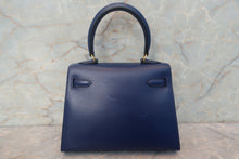 Load image into Gallery viewer, HERMES  Mini KELLY 20 Box carf leather Blue 〇X Engraving Shoulder bag 700120069
