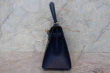 Load image into Gallery viewer, HERMES  Mini KELLY 20 Box carf leather Blue 〇X Engraving Shoulder bag 700120069
