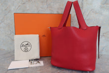 将图片加载到图库查看器，HERMES PICOTIN LOCK MM Clemence leather Rouge casaque C刻印 Hand bag 600030108
